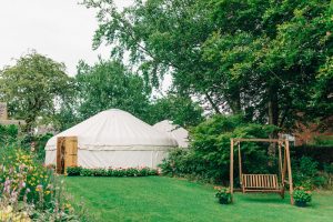 A 25ft yurt in a pretty garden - yorkshire yurts marquee hire