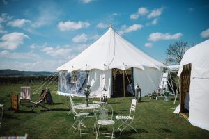 small marquee - 9x9m petal pole marquee in church yard